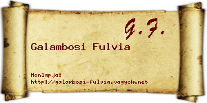 Galambosi Fulvia névjegykártya